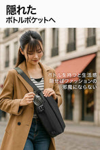画像をギャラリービューアに読み込む, 両手が空くと、外出はこんなに軽くなる。大人の休日にボトルインスリング2.0新登場
